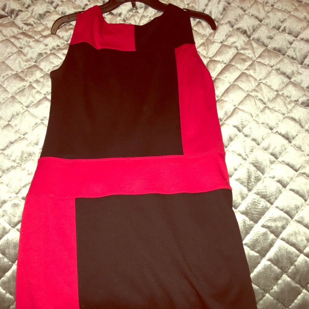 Red and black enfocus studio dress